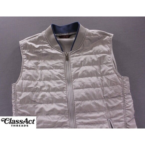 Zara Man Puffer Vest Gray Lightweight Sleeveless Polyester Sz L - Picture 2 of 10